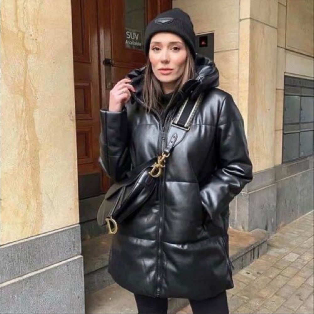 Zara Faux Leather Puffer